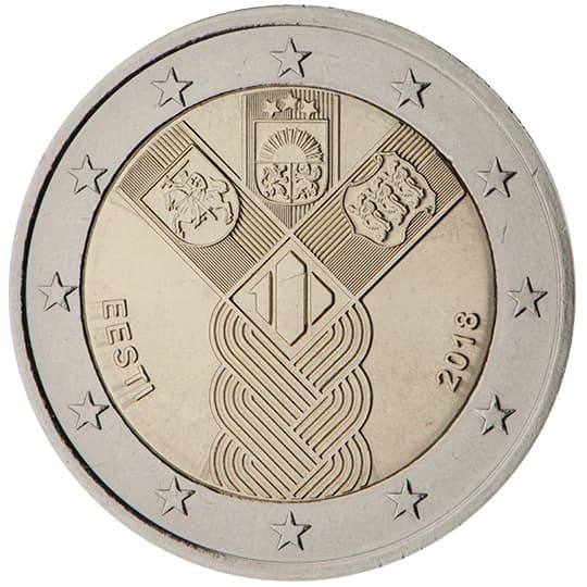 Estónsko, Lotyšsko a Litva v roku 2018 spoločne vydali pamätnú eurovú mincu so spoločným motívom, ktorou sa pripomína vznik estónskeho štátu a lotyšského štátu a obnovenie litovského štátu.